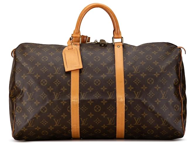 Louis Vuitton Keepall 50 Monograma Marrón Castaño Lienzo  ref.1435366