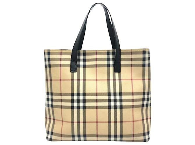 Burberry Nova Check Beige Leinwand  ref.1435447