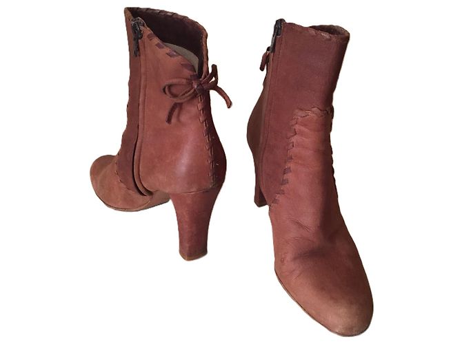 Dior Stiefeletten aus Leder Camel Kamel