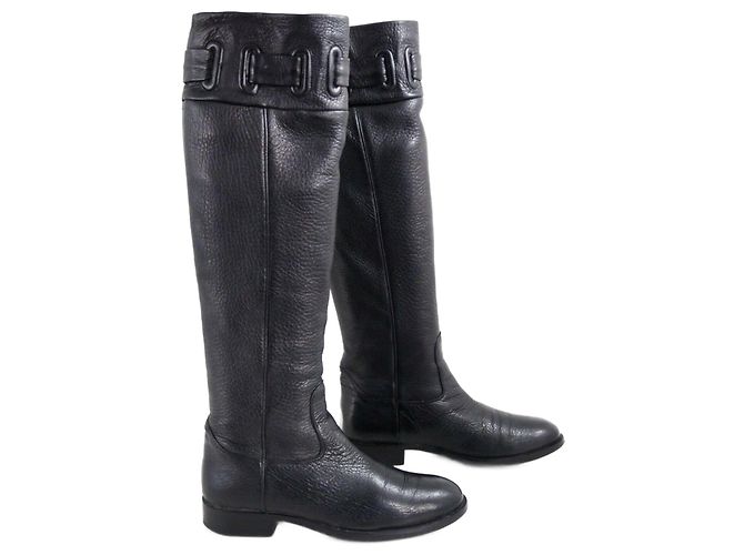 Bottes Hugo Boss en cuir noir taille 37