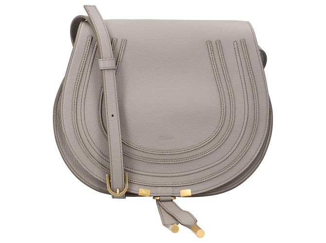 Bolsa Chloé Marcie Medium Saddle Cinza
