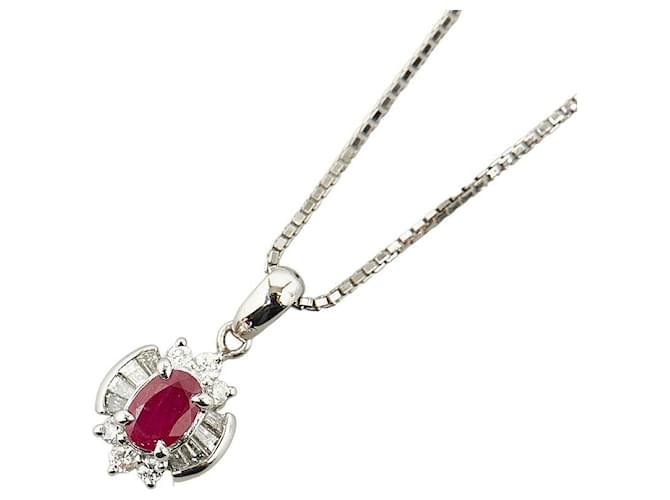 & Other Stories Pt850 Platinum Ruby Necklace in Excellent Condition Metal  ref.1435526