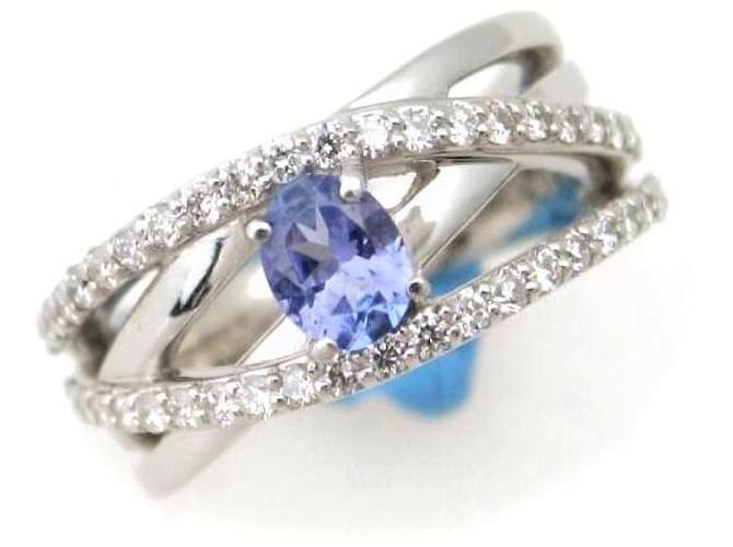 & Other Stories Tanzanite Diamond Ring PT900 Platinum Size 9 in Great Condition Metal  ref.1435609