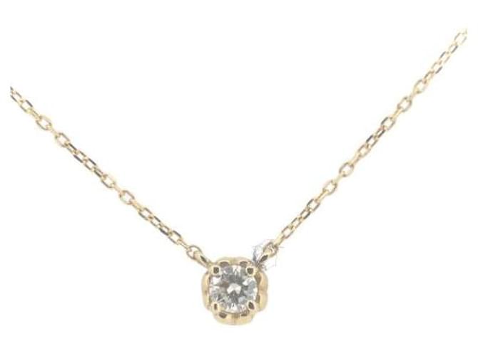 & Other Stories Pre-owned K18YG Yellow Gold Diamond Necklace in Great Condition Golden Metal  ref.1435790