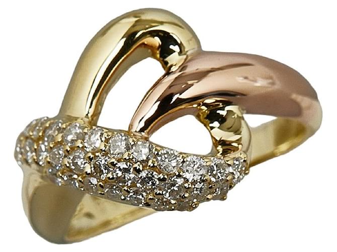 & Other Stories K18YG Yellow Gold K18PG Pink Gold Diamond Knot Combo Ring in Excellent Condition Golden Metal  ref.1435826