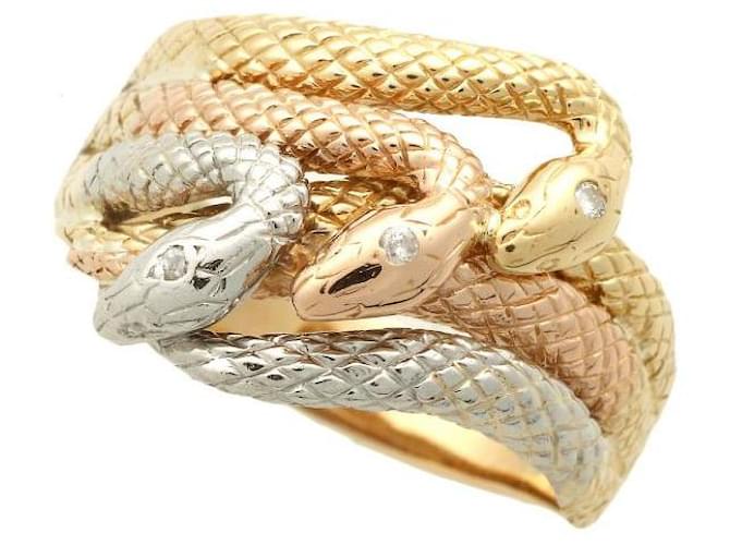 Altri gioielli & Other Stories Anello senza marchio con motivo serpente in K18YG/K18PG/PT900 con 0.04CT Diamond, Size 24, Gold, da uomo in ottime condizioni D'oro  ref.1435831