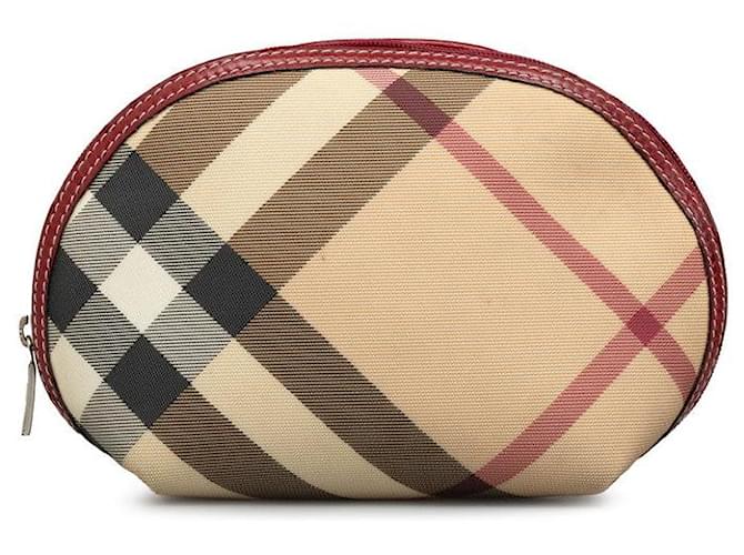 Burberry Nova Check PVC Cosmetic Pouch Beige in Very Good Condition Plastic ref.1435924 Joli Closet