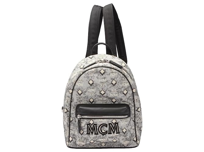 MCM Jacquard Monogram Canvas Backpack Canvas Backpack in Good  
