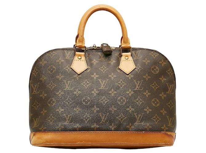 Bolso de mano Louis Vuitton Monogram Alma M53151 de cuero PVC marrón en buen estado Castaño Plástico  ref.1436063