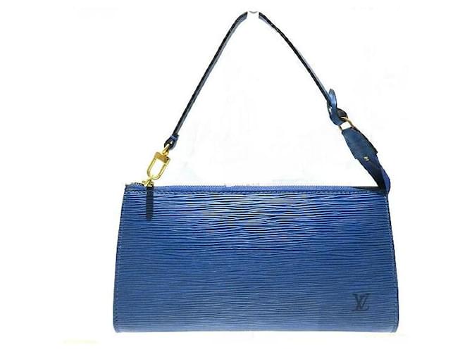 Louis Vuitton Epi Pochette Accessoires in Great Condition Blue Leather  ref.1436064