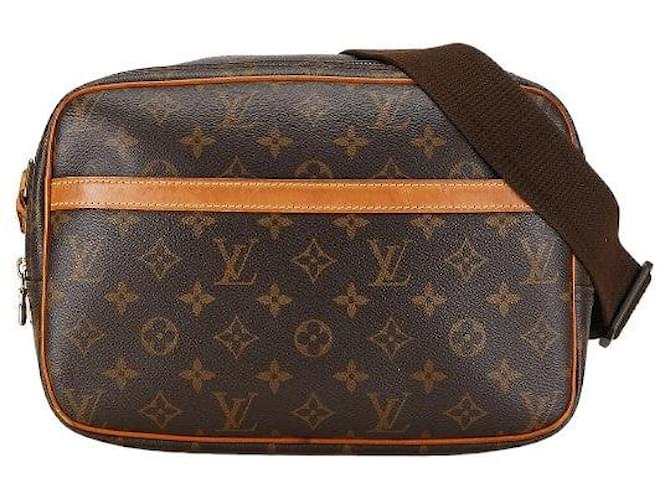 Louis Vuitton Monogram Reporter PM Shoulder Bag M45254 Brown PVC Leather in Very Good Condition Plastic  ref.1436095