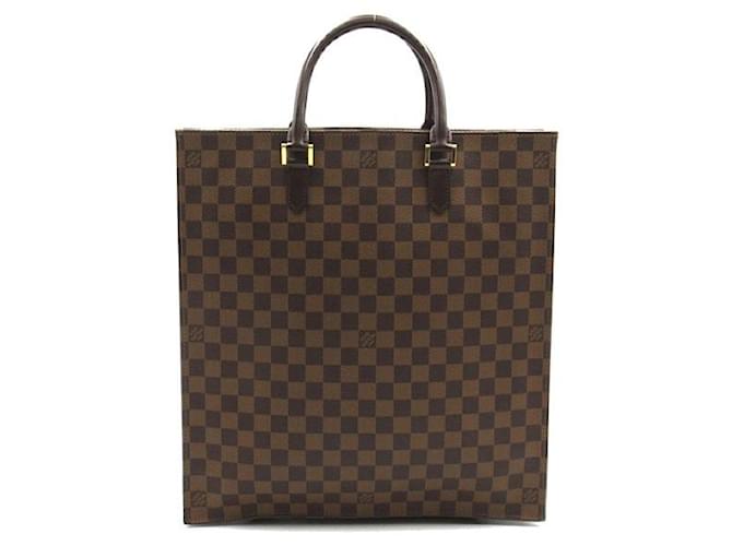 Louis Vuitton Damier Ebene Sac Plat Canvas Tote Bag N51140 in Very Good Condition Cloth  ref.1436111