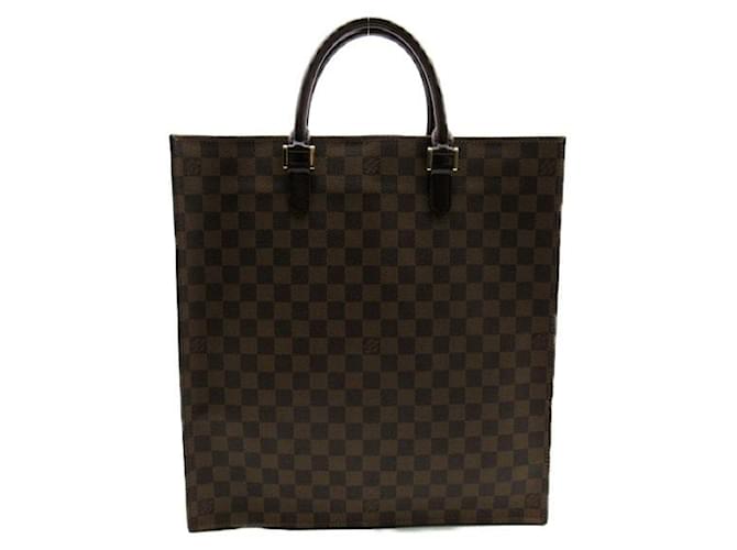 Louis Vuitton Damier Ebene Sac Plat Canvas Tote Bag N51140 in Very Good Condition Cloth  ref.1436112