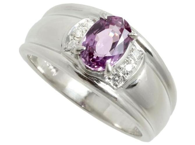 Other jewelry & Other Stories Exquisite Violet Sapphire (1.31ct) Ring with 0.10ct Melee Diamonds, in Platinum Pt900, Silver, Women's Size 12 [Pre-Owned] in Excellent Condition Silvery  ref.1436138