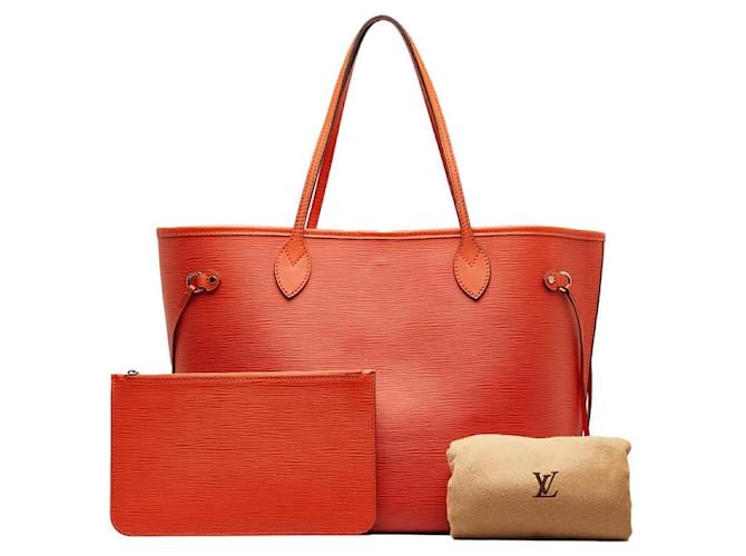 Louis Vuitton Epi Neverfull MM Leather Tote Bag M40884 in Very Good Condition Orange  ref.1436494