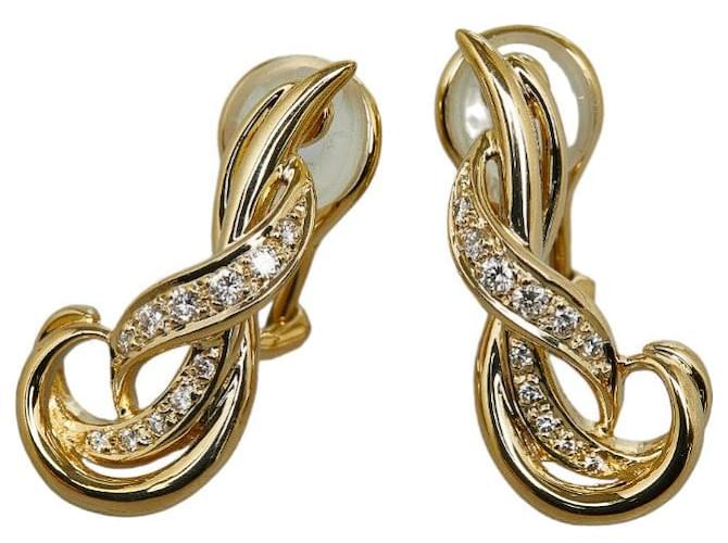 & Other Stories Boucles d'oreilles en diamant en or jaune K18YG Clip/Stud en excellent état Métal Doré  ref.1436502