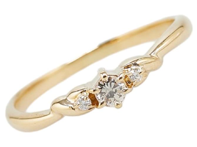 & Other Stories K18YG Yellow Gold Diamond Ring 0.12ct Size 13 in Great Condition Golden Metal  ref.1436504