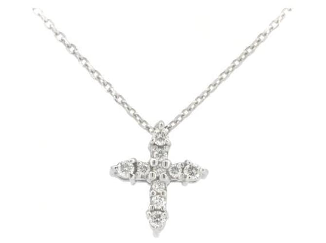 & Other Stories Collana a croce in diamante Star Jewelry usata 0,08ct K18WG in ottime condizioni Bianco Metallo  ref.1436546