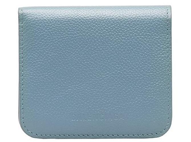 Balenciaga Essential Mini-Geldbörse aus Leder 658340 in sehr gutem zustand Blau  ref.1436598