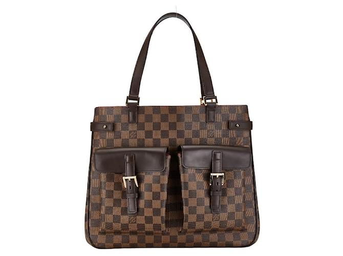 Bolso Louis Vuitton Damier Uzes N51128 de cuero PVC marrón en muy buen estado Castaño Plástico  ref.1436617