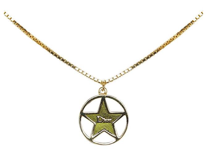 & Other Stories Collar con estrella de logo Dior chapado en oro en excelente estado Dorado Metal  ref.1436619