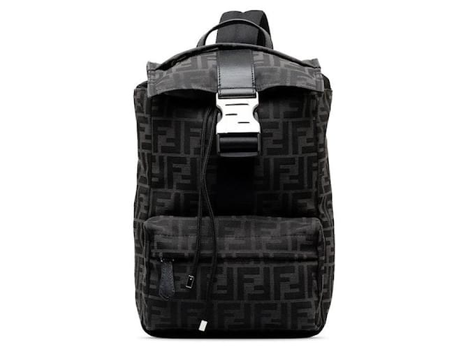 Fendi Canvas Leather S Body Bag Backpack 7VZ067 AG0M in Great Condition Black Cloth  ref.1436752