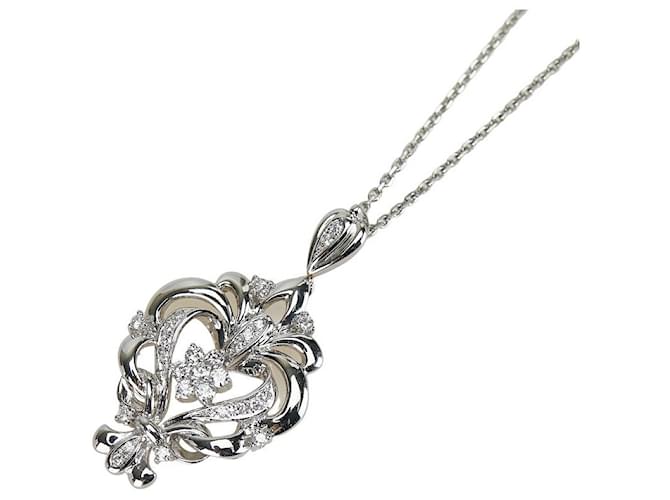 & Other Stories Platinum Pt900 Pt850 Diamond Pendant Necklace in Excellent Condition Metal  ref.1436959