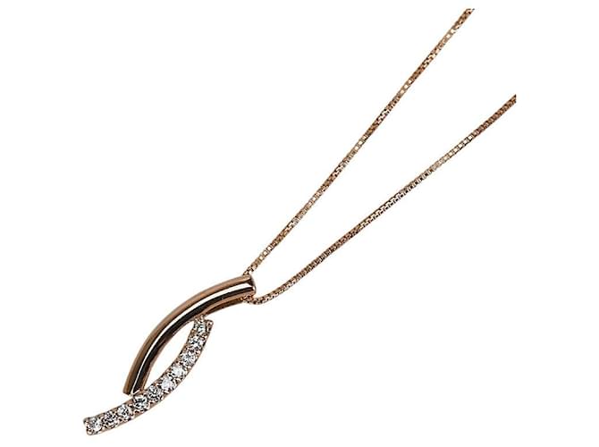 & Other Stories K10PG Pink Gold Diamond 0.1ct Necklace in Excellent Condition Metal  ref.1436968