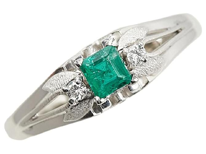 & Other Stories Pt850 Platinum Emerald Diamond Ring in Excellent Condition White Metal  ref.1436975