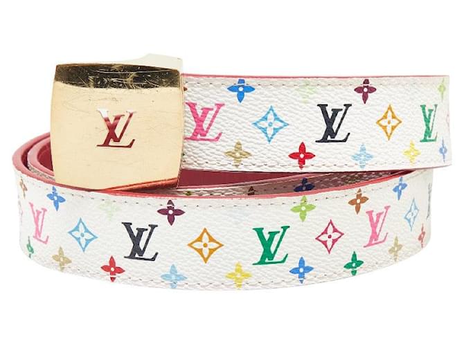 Louis Vuitton PVC Leather 80/32 Sanchure Carre Belt M9682 in Very Good Condition Multiple colors Plastic  ref.1436980