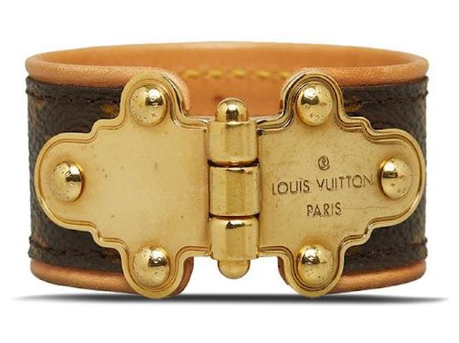 Bracelet Bangle Save It Monogram Louis Vuitton en cuir PVC M6611E en très bon état Marron  ref.1437132