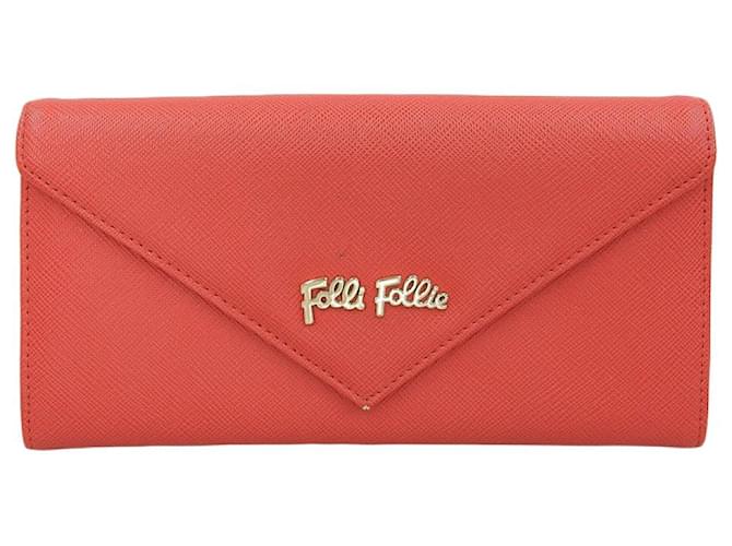 & Other Stories Folli Follie Flap Wallet Red Gold Hardware in Very Good Condition Plastic  ref.1437178