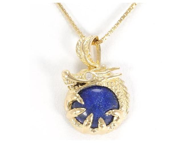 & Other Stories K18 Yellow Gold Lapis Lazuli Necklace in Excellent Condition Golden Metal  ref.1437193