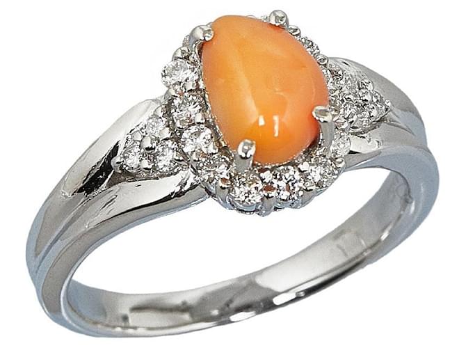 & Other Stories Pt900 Platinum Conch Pearl 1.523ct Diamond 0.36ct Ring in Great Condition Metal  ref.1437529