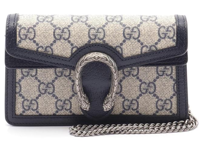 Borsa a spalla Gucci GG Supreme Dionysus Super Mini Bag in tela 476432 in ottime condizioni Blu  ref.1437627