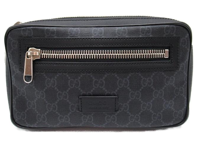 Gucci GG Supreme Belt Bag Canvas Belt Bag 474293 in Great Condition Black Cloth  ref.1437648