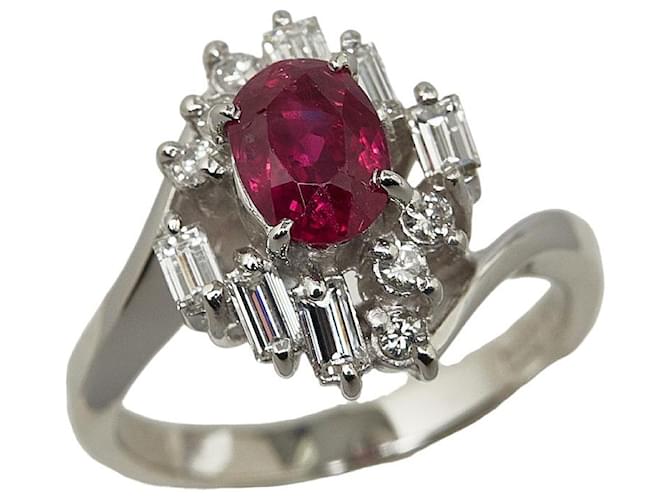 & Other Stories Pt900 Platinum Ruby 1.17ct Diamond 0.54ct Ring in Great Condition Metal  ref.1437694