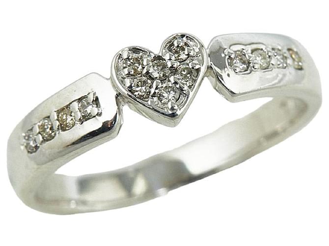 & Other Stories Anello in oro bianco K18WG con motivo a cuore in diamante 9.5 in ottime condizioni Metallo  ref.1437756