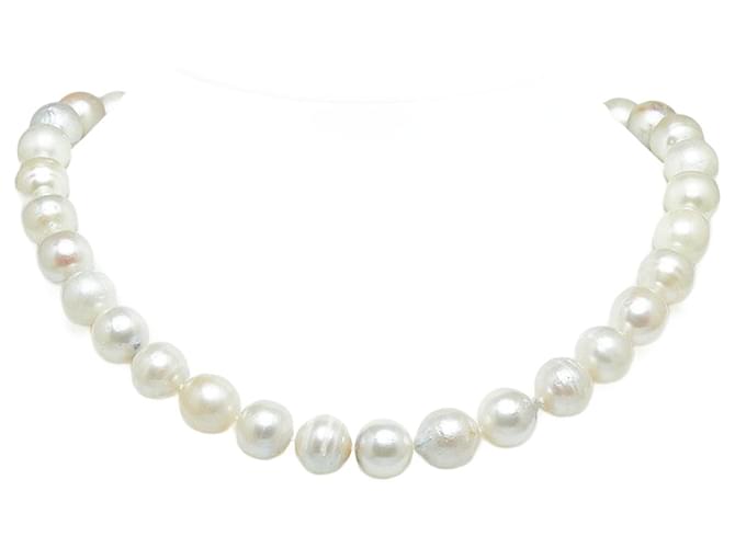 & Other Stories K14YG Yellow Gold Pearl 10.7-13mm Diamond Necklace in Very Good Condition Golden Metal  ref.1437759