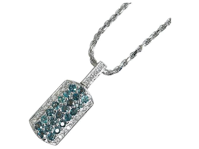 & Other Stories Collana con pendente in oro bianco K18WG, alexandrite 0,61 ct e diamante 0,18 ct in ottime condizioni Metallo  ref.1437761