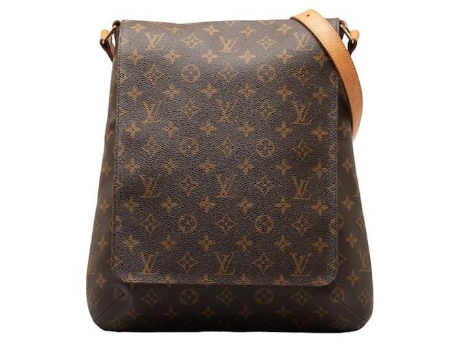 Bolsa de ombro longa Louis Vuitton Monogram Musette Salsa M51387 em PVC marrom em muito bom estado Plástico  ref.1437830