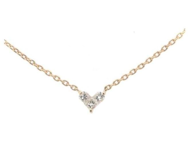 & Other Stories K18YG Diamond Mysterious Heart Necklace in Great Condition Golden Metal  ref.1437869