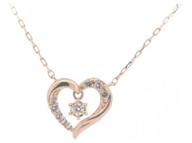 & Other Stories Pre-owned K10PG Pink Gold Diamond Color Stone Necklace in Great Condition Metal  ref.1437903