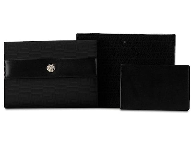 Portefeuille bifold Gurkha Medusa vintage Versace en toile et cuir noir en excellent état  ref.1437970