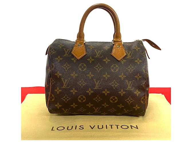 Sac à main Louis Vuitton Speedy 25 en toile M41109 en très bon état Marron  ref.1438187