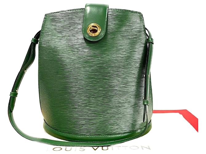 Bolsa de ombro de couro Louis Vuitton Cluny M52254 em muito bom estado Verde  ref.1438198