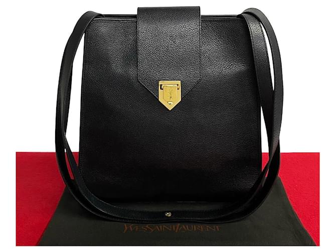 Sac à bandoulière en cuir Yves Saint Laurent Sac à bandoulière en cuir 31853 en très bon état Noir  ref.1438206