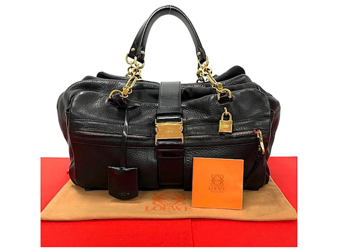 Loewe Leather Lola 33 Leather Handbag 87147 in Very Good Condition Black  ref.1438227