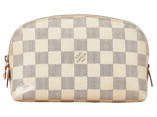 Pasta Cosmética PM Damier Louis Vuitton N60024 em Bom Estado Branco Plástico  ref.1438237