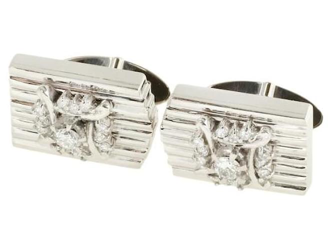 Other jewelry & Other Stories Natural Diamond Cufflinks, Pt900, Pave Diamond 0.28ct, 0.31ct, Platinum, For Men, Pre-owned in Excellent Condition  ref.1438270